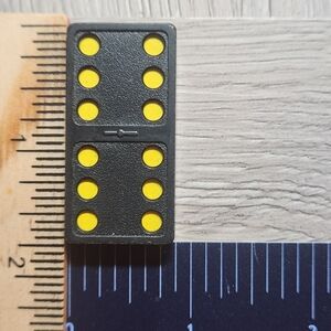 6:6 Vintage Whitman Replacement Domino Large Black Plastic Color Dots Dominoes